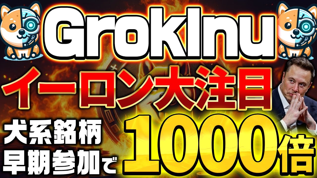 【초긴급 속보】이론도 주목의 밈 「Grok×DOGE」의 1000배 확정 종목 발견‼ 조기 참가하는 것만으로 승리 확정 코인입니다. 【가상 통화】【이론 유명 상표】【GrokInu】【DOGE】【Grok】