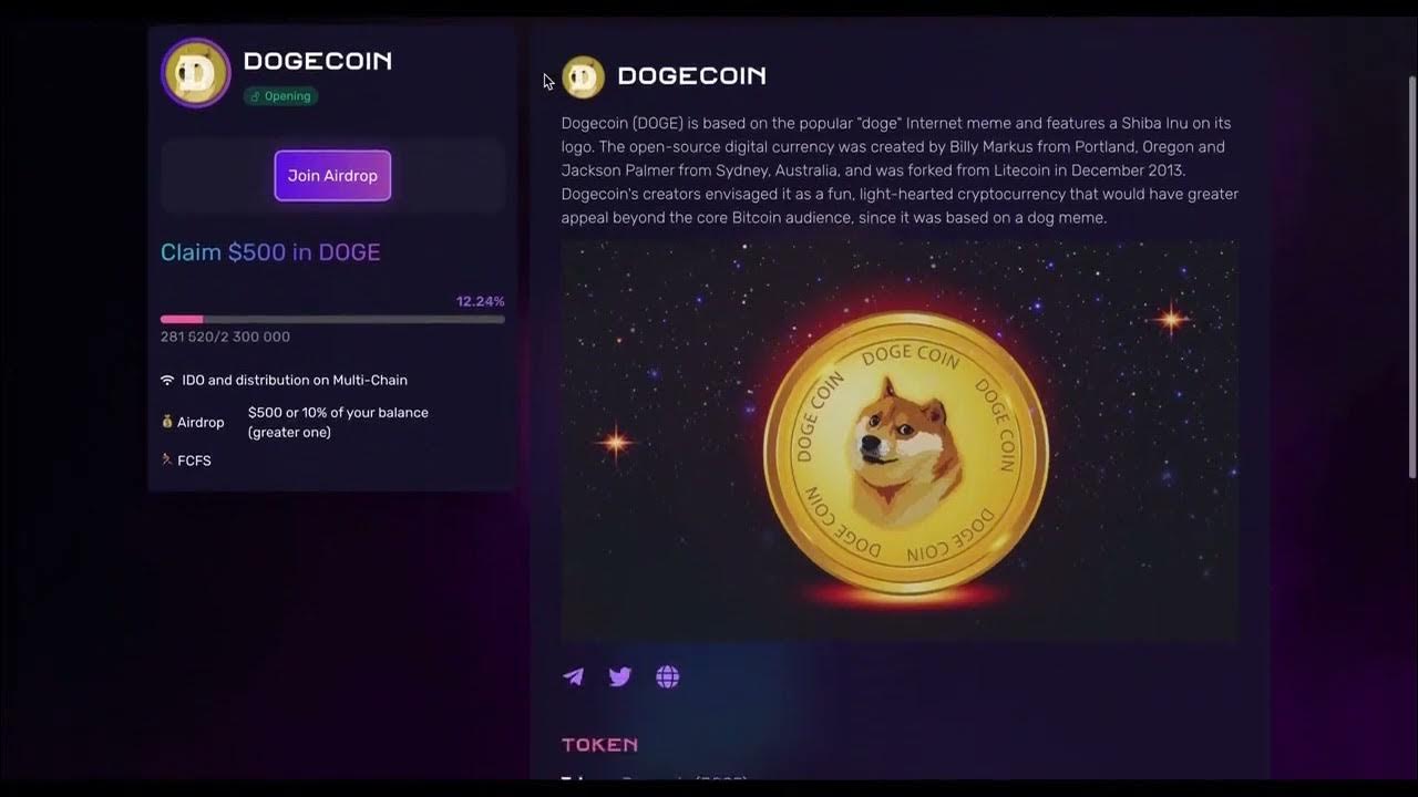 DOGECOIN NFT プラットフォーム |エアドロップ 500$ |暗号トークン