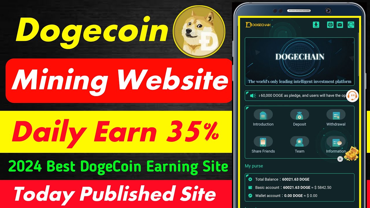 Neue DogeCoin-Mining-Site 2024 | Täglich 35 % verdienen | TRX, Dogecoin-Mining-Site | Neue Dogecoin-Verdienst-App