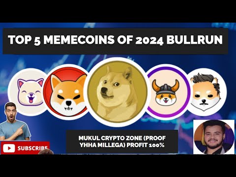 2024년 BULLRUN의 상위 5개 MEMECOINS #crypto #babydoge #pepe #doge #bonk #floki #shibainu #hindi #btc