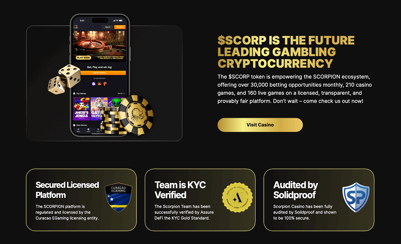 Scorpion Casino：寻求利润的投资者的加密货币游戏绿洲