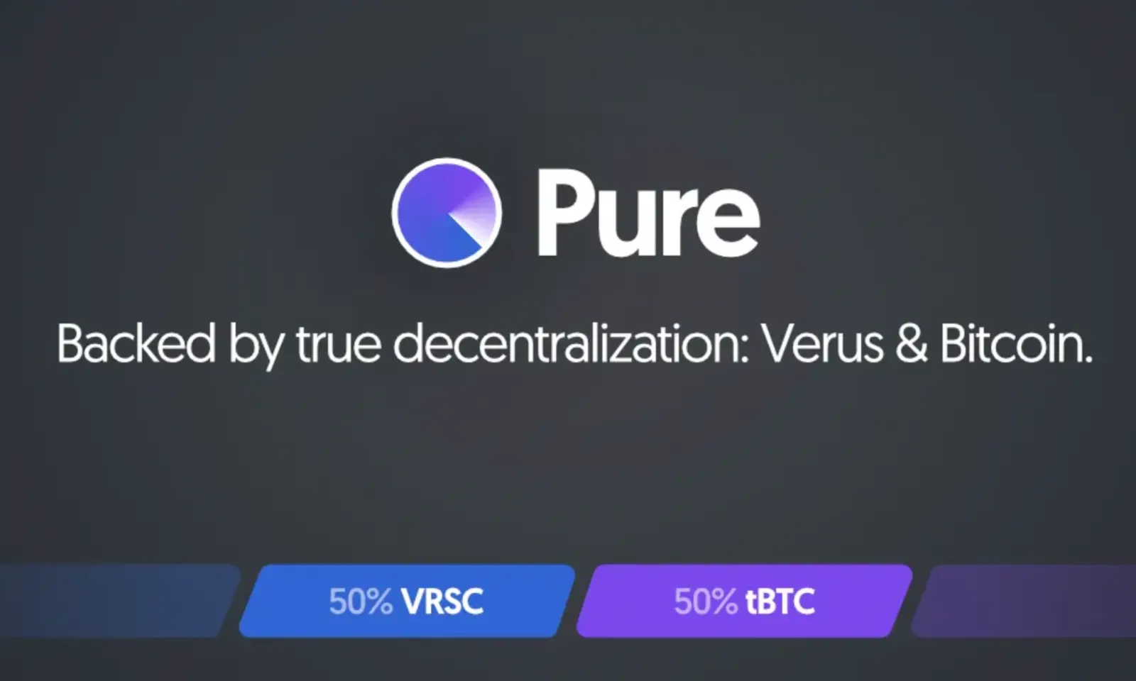 Pure Crypto 推出，由 VRSC 和 tBTC 储备支持