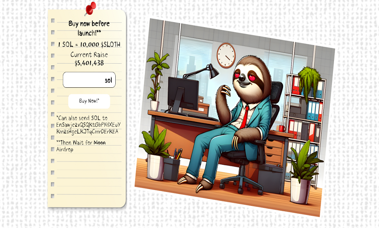 Solana augmente alors que Meme Coin Haven, Slothana ($SLOTH) augmente