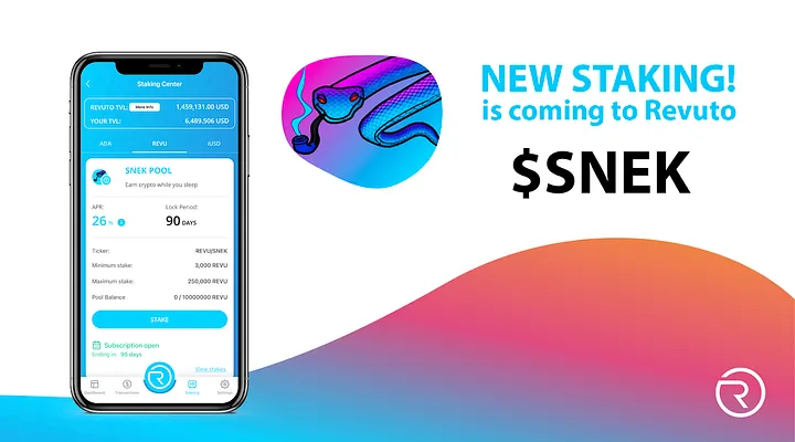 Get Ready for the New $SNEK Staking Pool on Revuto!