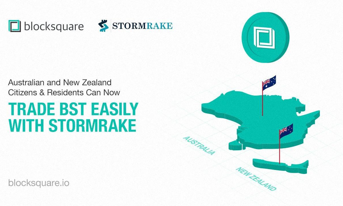 Blocksquare トークン (BST) は Stormrake 経由でオーストラリア、ニュージーランドで取引中