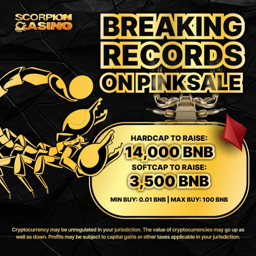 Scorpion Casino's Crypto Gambling Platform Surges with Unprecedented $10 Million Presale, PinkSale Launch Offers Exceptional Perks