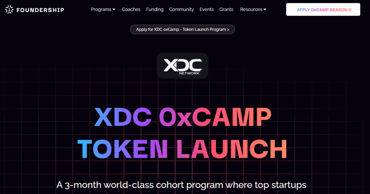 Foundership and XDC Team Up to Fuel Web3 Innovation with Token Launch Program