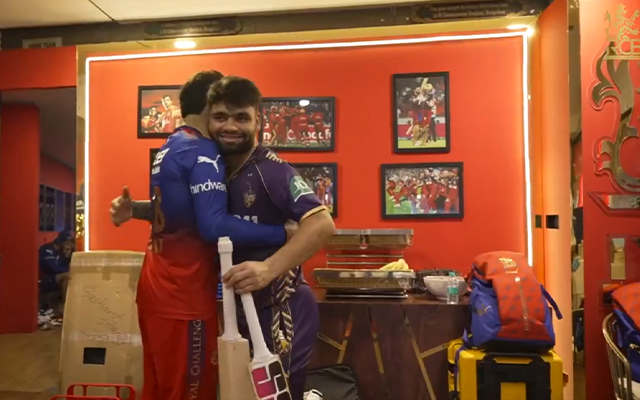 KKR's Rinku Singh and RCB's Virat Kohli Engage in Hilarious Bat Exchange