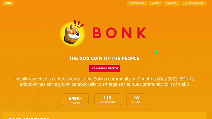 Meme 加密货币“Bonk”挑战加密货币格局