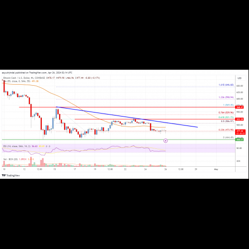 Bitcoin Cash chute alors que le prix tombe en dessous de 540 $, risquant de nouvelles ventes