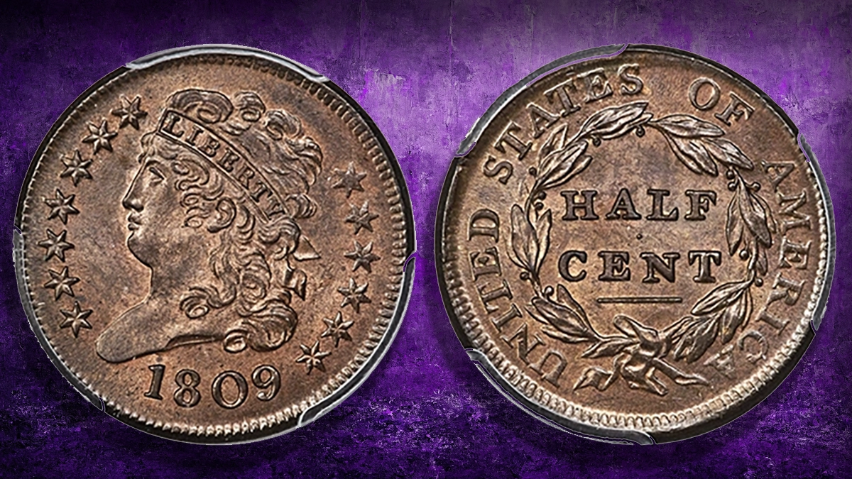 1809 年經典頭像半美分：稀有且有價值的歷史硬幣