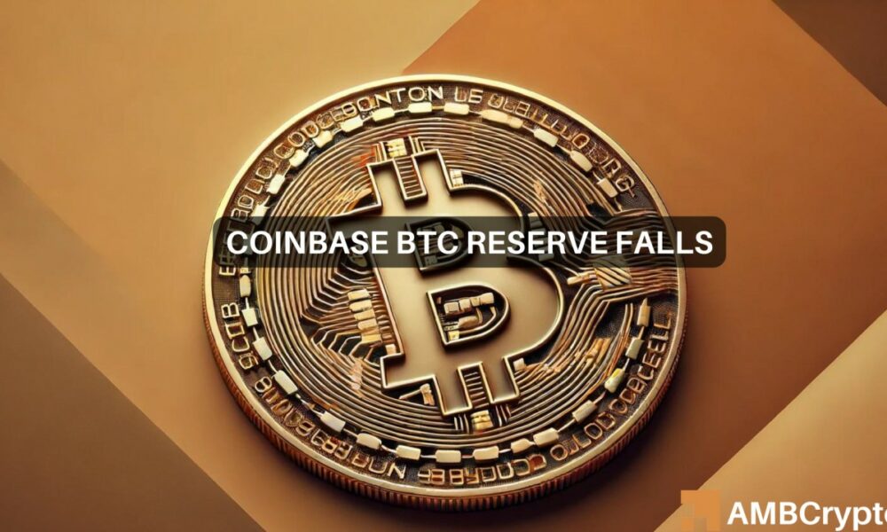 Coinbase Bitcoin (BTC) Reserves Have Fallen by 15% Since February