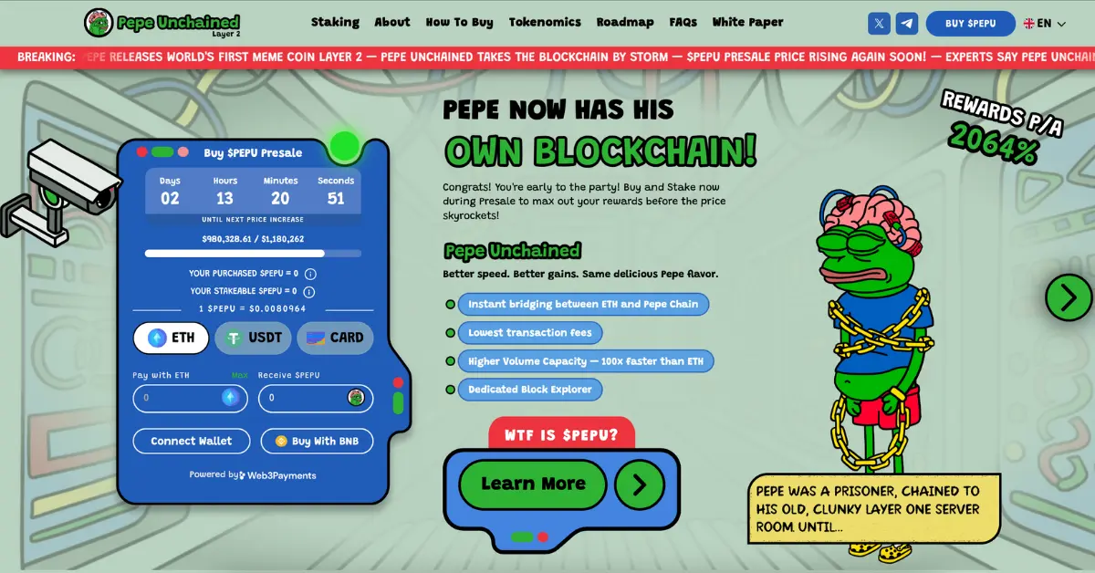 Pepe Unchained ($PEPU): A New Meme Coin Project Combining the Fun of