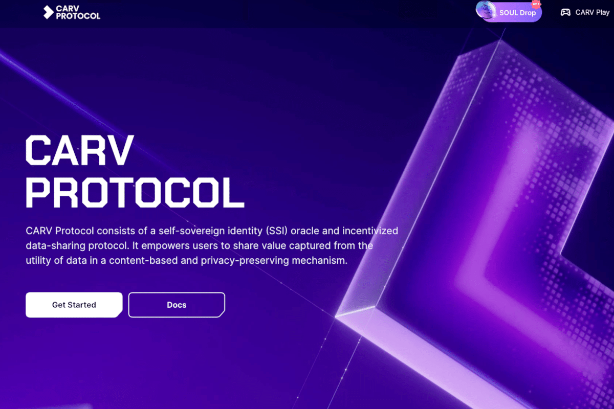 Carv Protocol 推出 $SOUL 空投活動，標誌著進入 Data-to-Earn (D2E) 時代