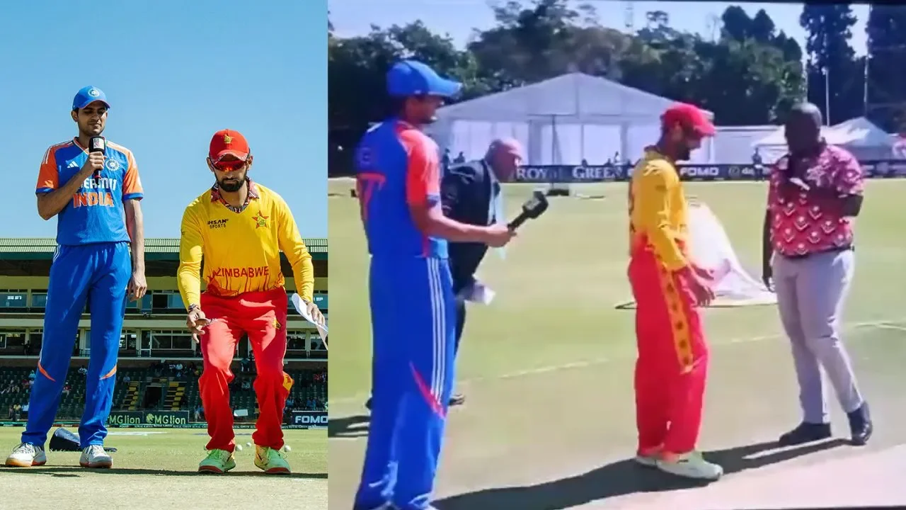 西坎達爾·拉扎 (Sikandar Raza) 擲硬幣獲勝後忘記麥克風，舒布曼·吉爾 (Shubman Gill) 前來救援