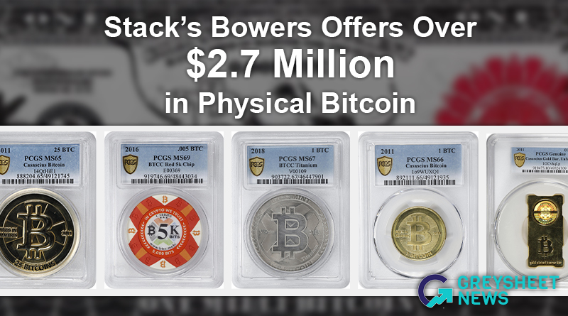 Les galeries Bowers de Stack mettront aux enchères plus de 40 BTC d'objets de collection physiques en Bitcoin et en crypto-monnaie