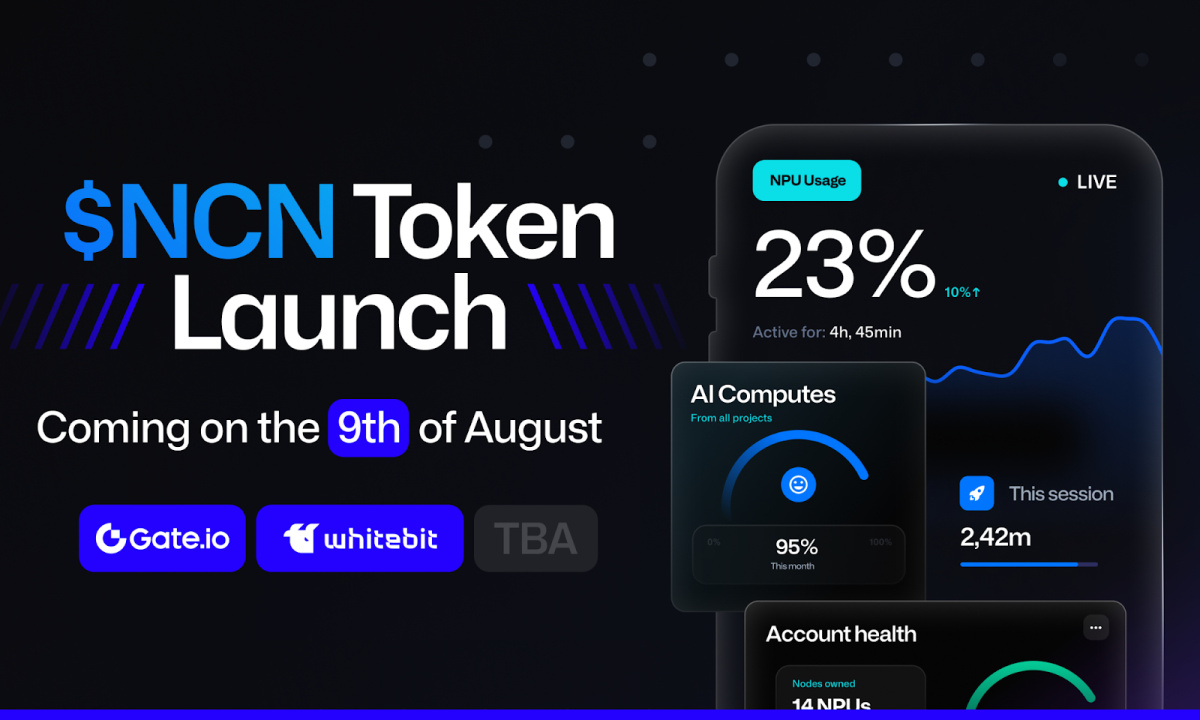 NeurochainAI Launches $NCN Token Generation Event on Gate.io and WhiteBIT