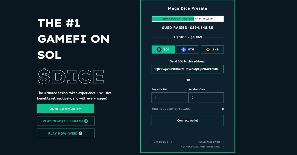 Mega Dice Token Presale: A New GambleFi Project Targeting the $132 Billion Online Gambling Market