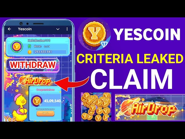 YESCoin空投更新। YesCoin额外收入।是的硬币钱包连接।是的硬币交换赚取।2024