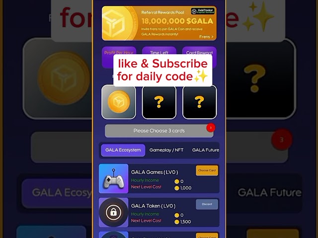 Gala Coin Daily Combo 22 September | Gala Coin Daily Combo Today