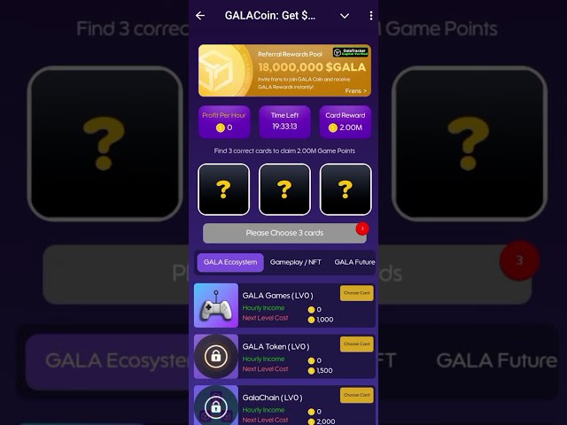 Gala Coin Combo Card Today 23 September | Gala Coin Daily Combo Today || Gala Coin Daily Combo Card