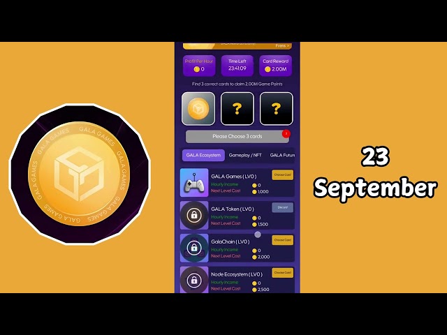 Gala Coin Combo Today 23 September |  Gala Coin Daily Combo Today | $GALA Coin Card