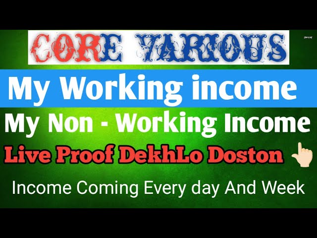 Live Proof DekhLo Doston 👆🏻 Core Various ka Working Non-Working income...ll #pin2academy