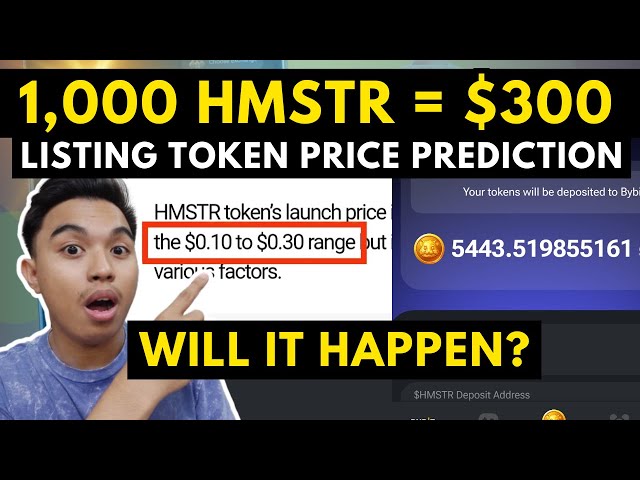 1,000 HMSTR 토큰 = $300 암호화폐 시대별 토큰 가격 예측을 나열합니다! 햄스터 컴뱃 에어드롭