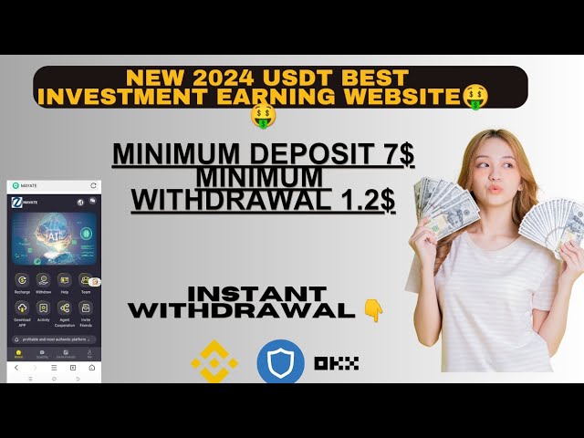 Mayate New USDT/ TRX earning platform Minimum deposit 7$ Minimum withdrawal 1.2$...