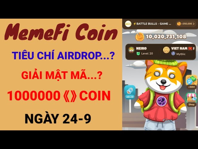 MEMEFI COIN AIRDROP CRITERIA..? 1000,000 COIN CODE DECODED September 24 | CRYPTO POPPY