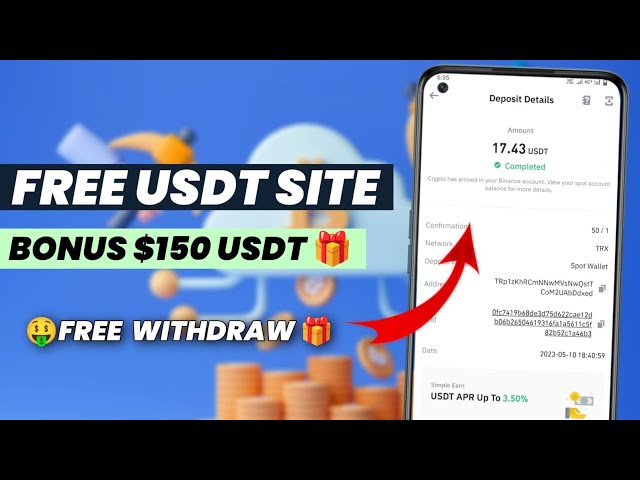 Nouveau site de gains Usdt || Site Usd 2024 sans investissement || Site Web de gains Usdt