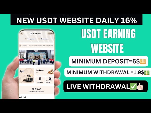 Nouveau site Web gratuit pour gagner de l'USDT | Obtenez quotidiennement 1,9 $ de preuve de paiement en direct sans investissement