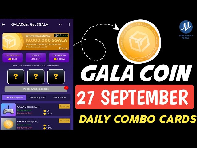 Gala Coin Daily Combo 27 septembre | Combo quotidien de pièces de gala aujourd'hui