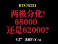 양극화! 68,000 또는 62,000? 9.27 비트코인과 이더리움 시장분석! BTC ETH LTC XRP EOS DOGE SHIB LINK SOL ATOM OKB BNB FIL PEPE