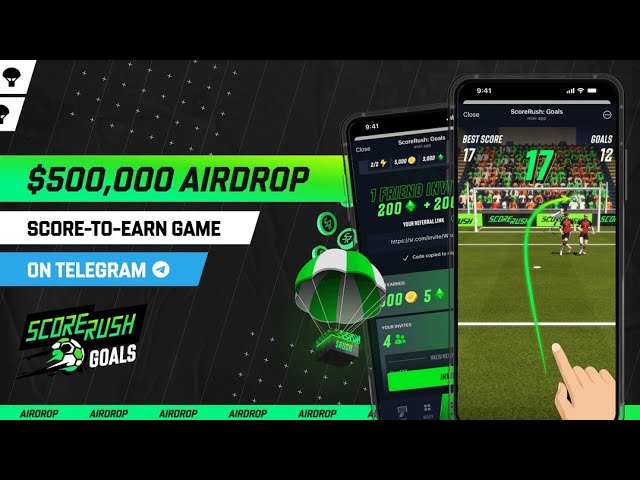 AIRDROP DI SCORERUSH PRO IN PALIO 500.000 $ IN TOKEN RUSH BOT TELEGRAM 🇮🇹