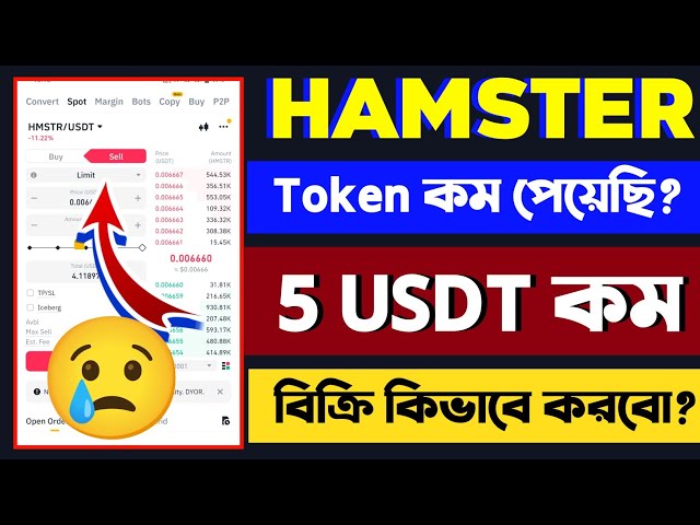 How to sell tokens in the market for less than 5 USDT Hamster Token Sell | hamster token sell korbo kivabe