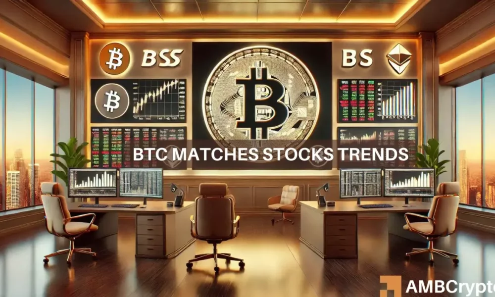 La corrélation du Bitcoin (BTC) avec les actions américaines atteint son plus haut niveau en deux ans