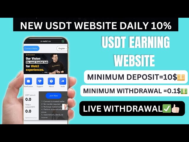 Nouveau site Web gratuit pour gagner de l'USDT | Obtenez quotidiennement une preuve de paiement en direct de 1 $ sans investissement