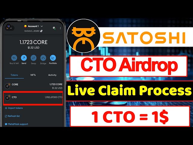 Réclamation de largage aérien de Satoshi CTO | Processus de réclamation de jeton CTO | Processus de retrait de Satoshi CTO Airdrop