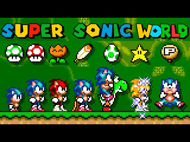 🛑SUPER SONIC WORLD 2 JOUEURS 100% + Toutes les pièces Yoshi + 7 Lunes et 15X+ 99 Vies