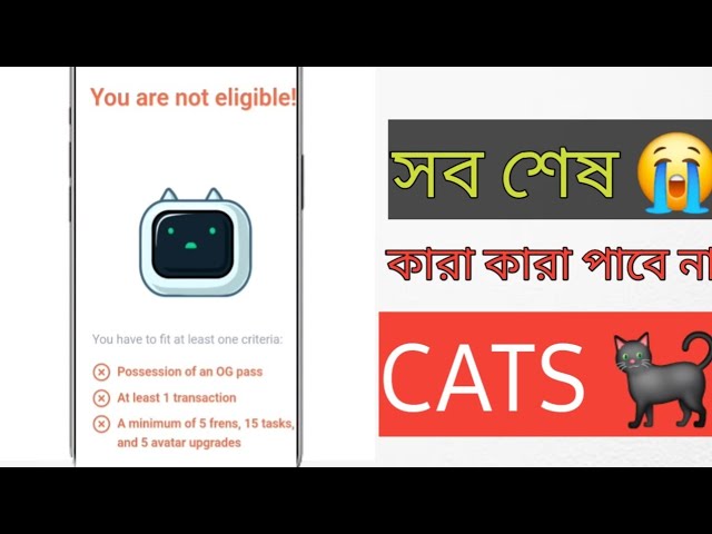 Critères de largage des chats | Airdrop non éligible😭 | Qui n’obtiendra pas de jeton Cats | Mise à jour du parachutage des chats