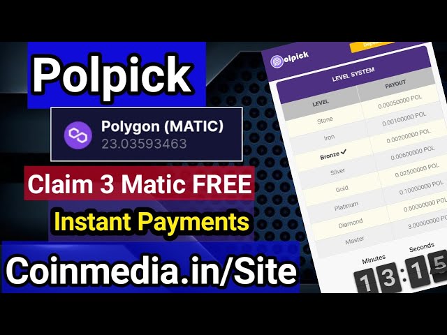 Polpick io 5 4 Matic 即時付款證明 |新的 Polygon Faucet 網站 ||免費領取 Matic Coin🤑