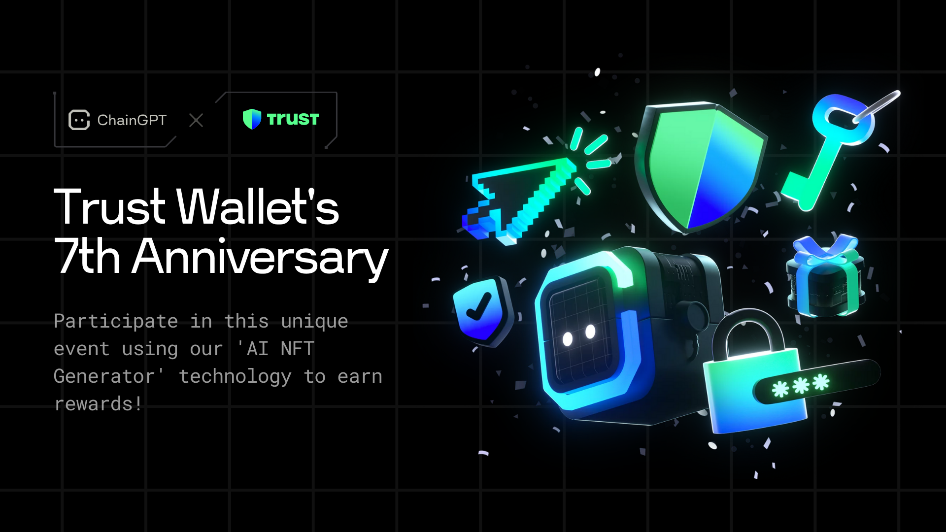 ChainGPT and TrustWallet Partner to Celebrate 7th Anniversary with AI-Powered NFT Generation Event