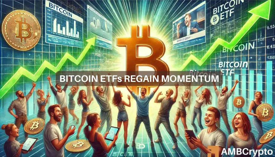 Les fonds négociés en bourse (ETF) Spot Bitcoin (BTC) reprennent leur élan, marqués par des afflux sans précédent