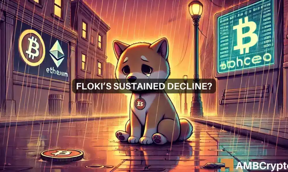 Floki(FLOKI), 상당한 하락세 확인, 65% 하락 가능