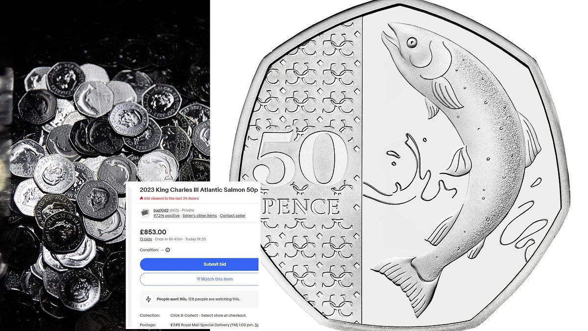 The rarest 50p coin in circulation has been revealed by the Royal Mint