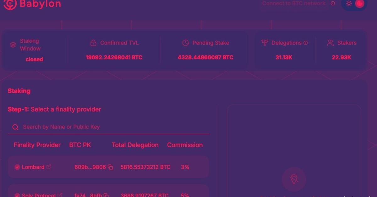 Bitcoin Protocol Babylon Pulls in $1.5B of Staking Deposits as Cap Lifted