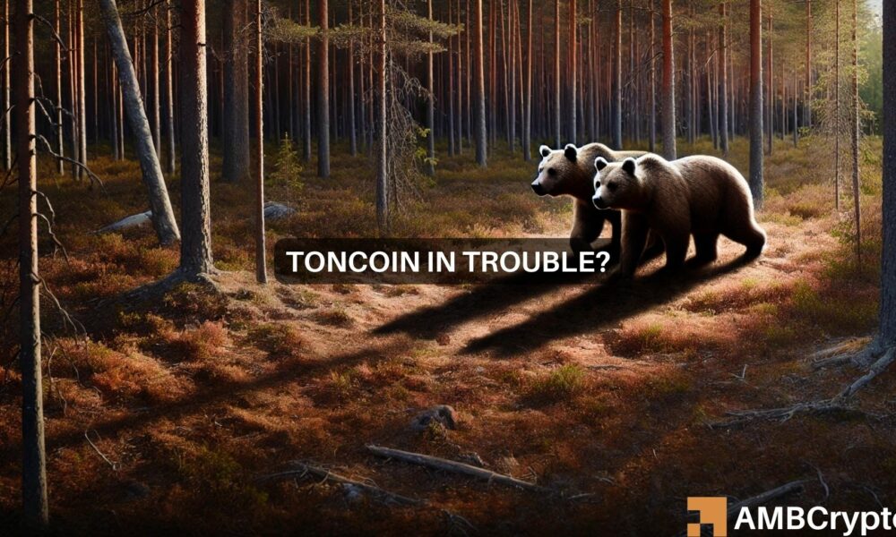 Toncoin (TON) 가격 예측: TON은 강한 하락 추세를 경험하고 약세 감정이 계속해서 지배적입니다.