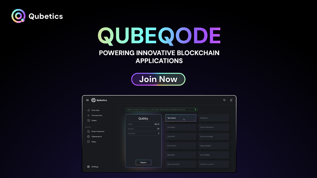 Qubetics 預售籌集了 120 萬美元，QubeQode 吸引了開發者的興趣