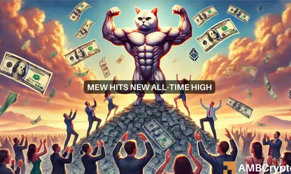 猫狗世界（MEW）震撼加密货币市场，其涨幅达到两位数